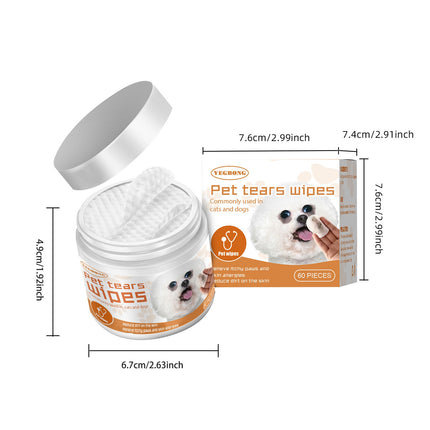 Yegbong Pet Eye Wipes – Tear Stain Remover for Dogs & Cats – Gentle Eye Dirt Cleaning Cotton Pads – Soothing & Safe Grooming Wipes for Sensitive Eyes