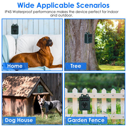Ultrasonic Anti-Barking Device – 50ft Range Dog Bark Deterrent – 4 Frequency & Sensitivity Levels – Safe & Effective Indoor/Outdoor Bark Control for All Dog Sizes