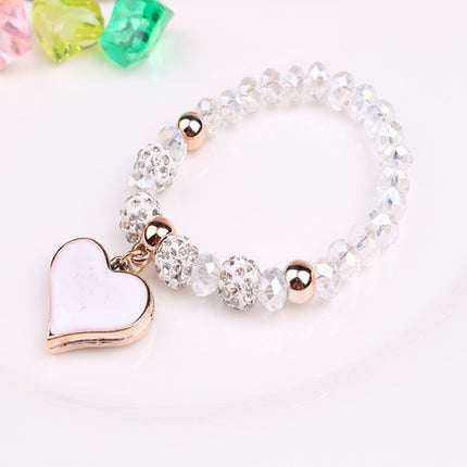 Sparkling Crystal Heart Elastic Bracelet – Radiant Silver-Plated Bangle – Stretch Jewelry Gift for Women