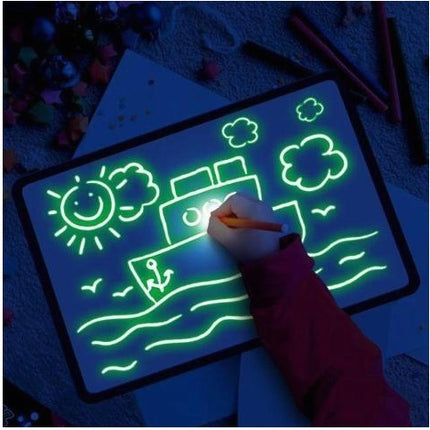 3D Magic Drawing Pad for Kids – LED Light-Up Glow Board with 8 Light Effects – Creative Educational Sketchpad Gift