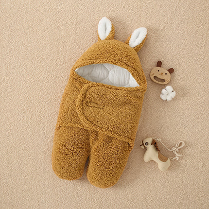 Anti-Shock Baby Swaddle Blanket – Thickened Winter Sleeping Bag – Soft Fleece Newborn Wrap for Better Sleep & Security