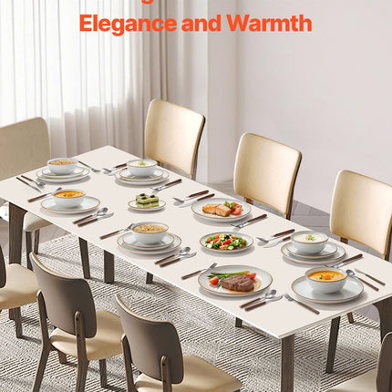 32-Piece Premium Ceramic Dinnerware Set – Complete Service for 8 – Elegant White Plates, Bowls & Mugs Collection
