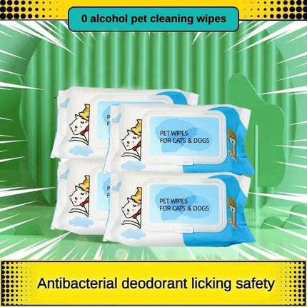 Plant-Based Pet Wet Wipes for Dogs & Cats – Unscented Deodorizing Wipes for Paws, Butt, Ears & Eyes – Hypoallergenic & Gentle Daily Cleaning Wipes