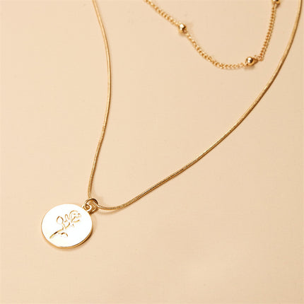 Women's Gold-Tone Multi-Layer Necklace with Circle Details