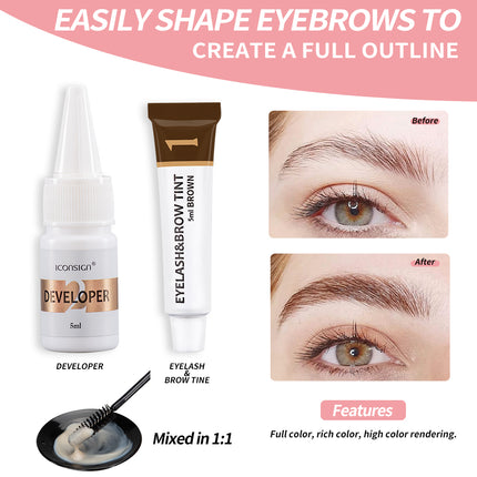 Iconsign Lash Lift & Black Tint Kit – Professional Eyelash Perm & Eyebrow Dye Set – Home DIY Brow Lamination & Lash Enhancing Tools