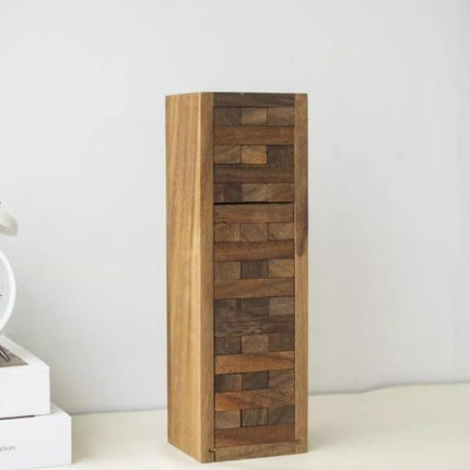 Classic Wooden Stacking Blocks – Tumble Tower Game for Family Night – Natural Wood Balancing Toy for Kids & Adults – Party & Reunion Board Game