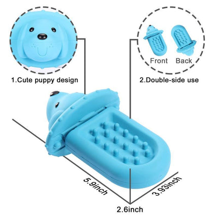 2-in-1 Dog Crate Training Aid & Lick Mat – Silicone Peanut Butter Dispenser – Stress & Anxiety Relief Slow Feeder for Puppies