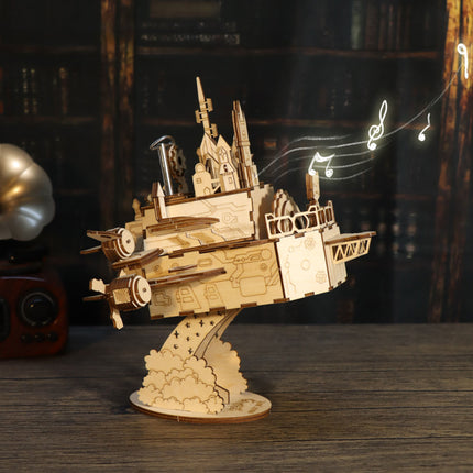 3D Wooden Puzzle Music Box – DIY "You Are My Sunshine" Castle Model Kit – Mechanical Craft Set for Adults & Women – Unique Anniversary & Birthday Gift