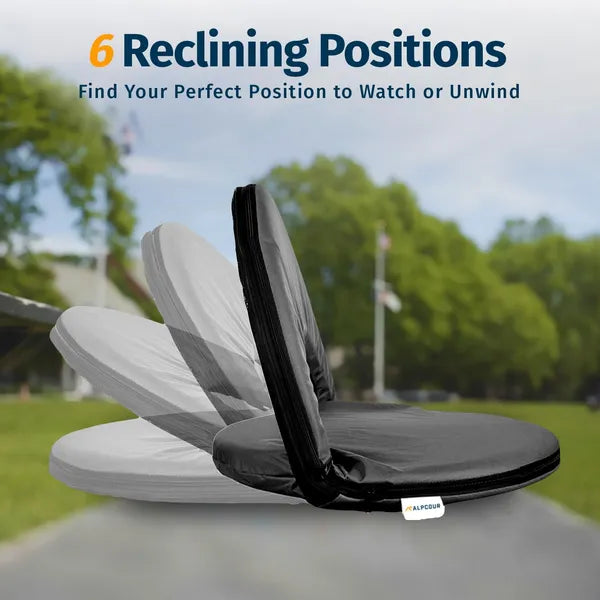Reclining Stadium Seat with Back Support – 6-Position Waterproof Cushion Chair for Bleachers, Camping & Outdoor Events