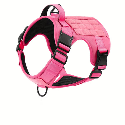 Tactical Dog Harness with Metal Buckles – Heavy Duty Service Dog Vest – Adjustable Reflective Training Harness with Control Handle