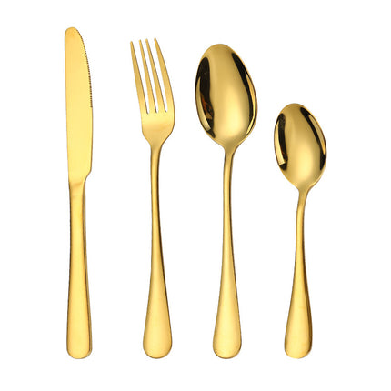 Luxury 24-Piece Stainless Steel Flatware Set – Elegant Cutlery Service for 6 – Mirror Polished Knife, Fork & Spoon Set with Gift Box