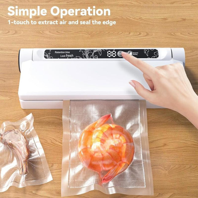 Smart Home Food Vacuum Sealer Machine – Automatic Fresh-Keeping System – One-Button Quick Seal for Dry & Moist Food