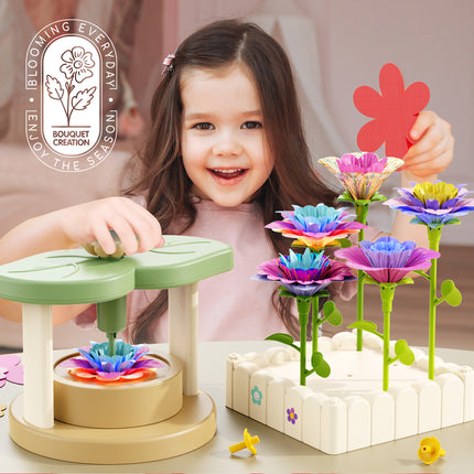 DIY Flower Garden Building Toy – 189 Pcs Flower Arrangement Playset – Creative Stem Building Toys for Girls & Toddlers – Educational Floral Bouquet Kit