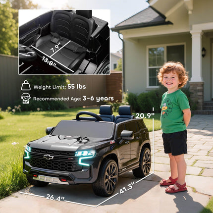 12V Electric Ride-On Car – Sleek Black SUV for Kids with 2.4G Parental Remote Control – Spring Suspension & LED Lights – Battery Powered Power Wheel