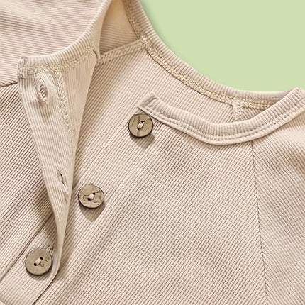 3-Pack Baby Boys Ribbed One-Piece Rompers – Long Sleeve Cotton Button Jumpsuit Set – Soft & Stretchy Essential Sleepwear