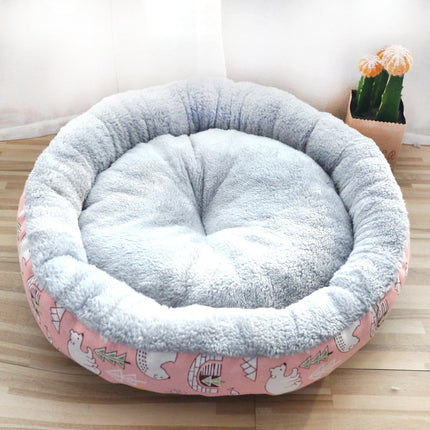 Calming Dog & Cat Donut Bed – Ultra Soft Plush Round Pet Bed – Self-Warming Faux Fur Marshmallow Bed for Better Sleep