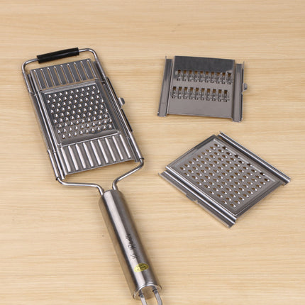 3-in-1 Stainless Steel Handheld Grater – Multi-Functional Vegetable Slicer & Fruit Shaver