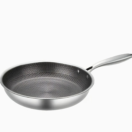 Hybrid Honeycomb Stainless Steel Frying Pan – Non-Stick & Scratch-Resistant Skillet – Laser Etched