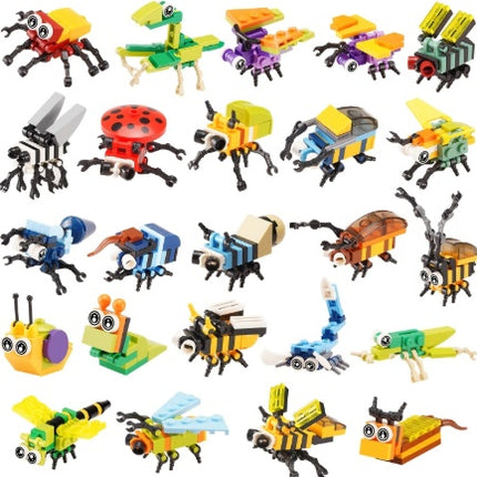 912-Piece Animal & Insect Mini Building Block Set – 24-in-1 Creative DIY Kits – Educational STEM Toy for Kids, Boys & Girls – Realistic Nature Models