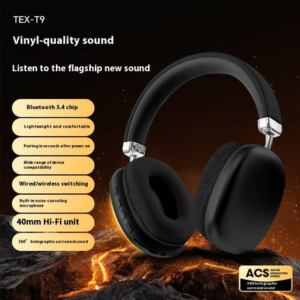 T9 Wireless Bluetooth Headphones – Hi-Fi Stereo Over-Ear Headset – Deep Bass & Noise Isolation with Built-in Mic – Soft Cushion Comfort for Gaming, Music & Travel