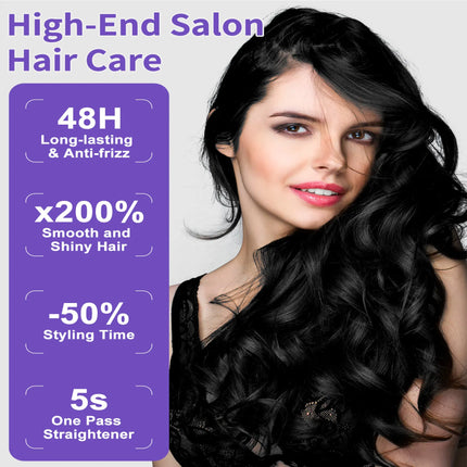 VaporSilk™ Professional Steam Hair Straightener – 24H Anti-Frizz Titanium Flat Iron