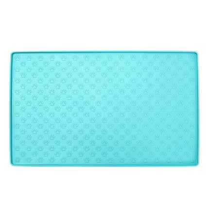 Waterproof Silicone Pet Feeding Mat – Non-Slip Dog & Cat Placemat with Raised Edges – Food-Grade Silicone Floor Protector for Food & Water Bowls