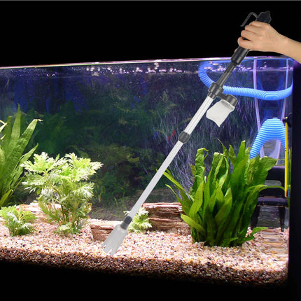 Battery Operated Aquarium Gravel Cleaner – Automatic Fish Tank Vacuum & Siphon – Electric Sand Washer with Algae Scraper & Water Filter System
