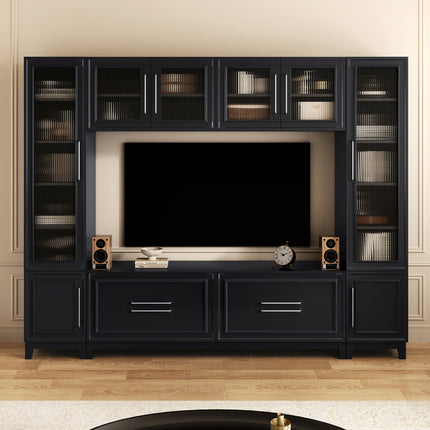 Extra-Wide 102" TV Stand & Entertainment Unit – Minimalist Media Center for 75-Inch TVs – Modern Storage Console with Drawers & Tempered Glass