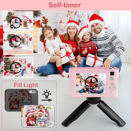 Kids Digital Camera for Boys & Girls – Portable Shockproof Camcorder with 32GB SD Card – Creative Birthday & Christmas Toy Gift for Ages 3-12