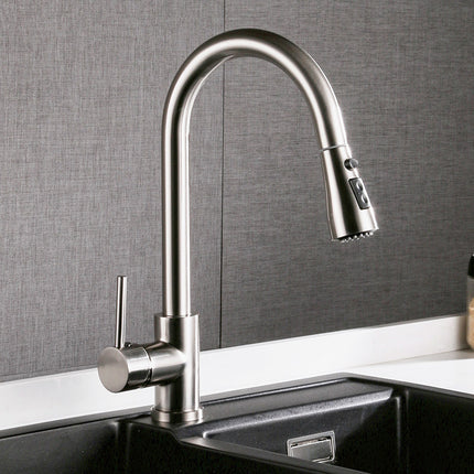 Luxury Brushed Copper Kitchen Faucet – Pull-Out Dual Mode Sprayer – Elegant Hot & Cold Sink Tap with 360° Swivel