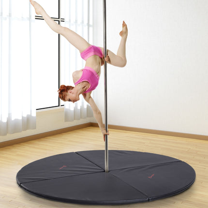 Professional Pole Dance Safety Mat – Foldable Round Crash Mat for Dance & Fitness – High-Density Foam Padding with Center Hole