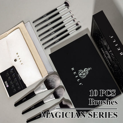 EliteBlend™ 10pcs Essential Makeup Brushes – Ultra-Soft Bristles & Premium Metal Handles