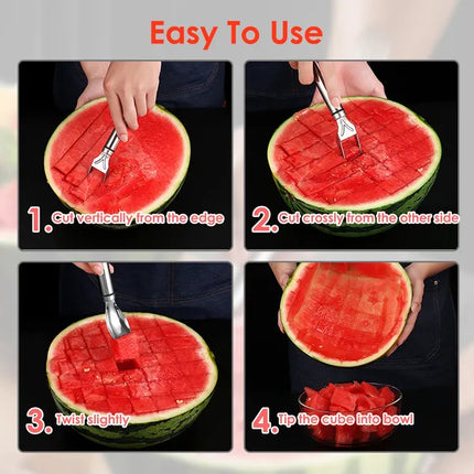 5pcs Summer Party Pack: Watermelon Slicer Fork Set – Fast & Clean Fruit Cutting Gadget