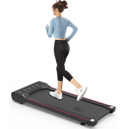 Under Desk Treadmill - 2-in-1 Walking Pad for Home Office - Ultra Thin Portable Walking Machine with Remote Control & LED Display