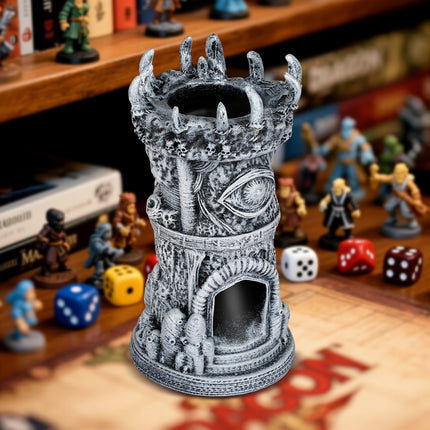 Cyclops Beholder Dice Tower – Hand-Painted Resin Fantasy Dice Roller – Tabletop RPG Accessory for D&D, Pathfinder & Board Games – Unique Gaming Decor
