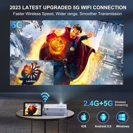 Portable Mini LED Projector – Pocket-Sized Home Cinema Movie Projector – Multimedia Video Projector for Indoor & Outdoor Fun, Compatible with HDMI, USB, Smartphone