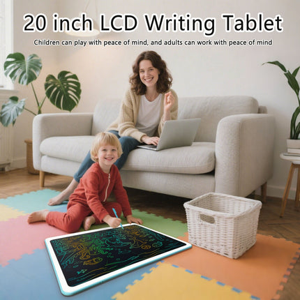 Giant 20-Inch LCD Writing Tablet – Colorful Electronic Doodle Board – Erasable & Reusable Drawing Pad for Kids – Educational Learning Gift