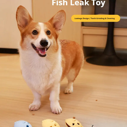 Fish-Shaped Silicone Dog Treat Dispenser Toy – Interactive Slow Feeder and Chew Toy for Boredom Relief & Teeth Cleaning