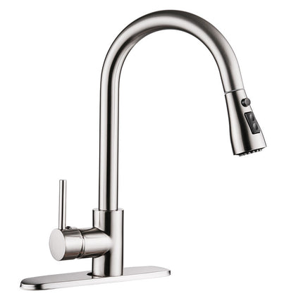 Luxury Brushed Copper Kitchen Faucet – Pull-Out Dual Mode Sprayer – Elegant Hot & Cold Sink Tap with 360° Swivel