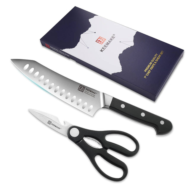 2-Piece Professional Kitchen Set – Razor-Sharp Stainless Steel Chef Knife & Multi-Purpose Kitchen Shear