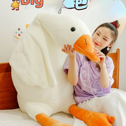 Giant Big White Goose Plush Pillow – Ultra Soft Long Body Hugging Pillow – Cute Stuffed Swan Toy for Sleeping & Home Decor