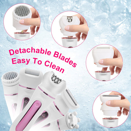 Ultimate 5-in-1 Rechargeable Beauty Set – Epilator, Callus Remover & Massager with LED Display