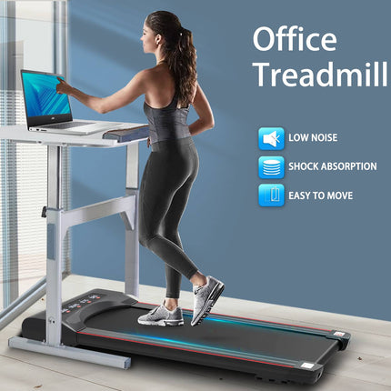 Under Desk Treadmill - 2-in-1 Walking Pad for Home Office - Ultra Thin Portable Walking Machine with Remote Control & LED Display