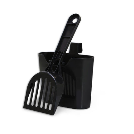 Long-Handled Metal Cat Litter Scoop – Deep Shovel Sifter with Ergonomic Grip – Fine Mesh Kitty Litter Scooper for Easy Cleaning
