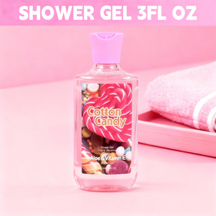 3-Piece Cotton Candy Bath & Body Care Set – Sweet Home Spa Gift Kit – Includes Body Lotion, Shower Gel & Fragrance Mist – Travel-Size Personal Care Gift