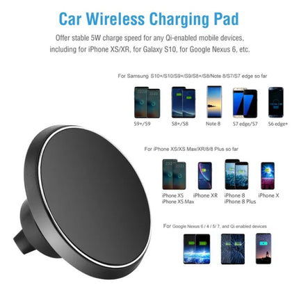 Magnetic Wireless Car Charger – MagSafe Compatible Fast Charging Mount – 360° Rotating Air Vent Phone Holder for iPhone 15, 14, 13, 12 Series
