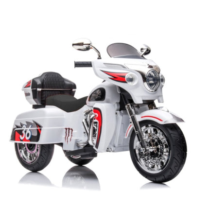 12V 2-Seater Kids Electric Motorcycle – Dual Motor Ride-On Motorbike with Key Start – 3-Wheel Stable Design, LED Headlights & Storage Box
