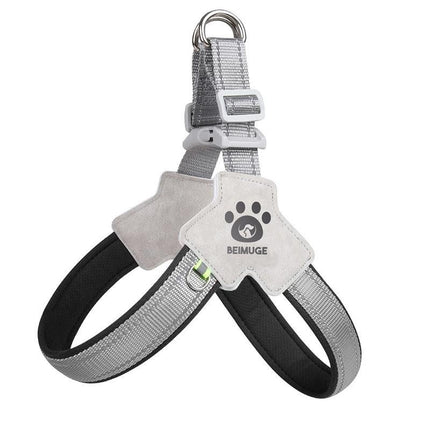 Luxury Suede Pet Harness and Leather Leash Set – Reflective Soft Puppy Harness – No-Pull & No-Choke Comfort Vest for Small Dogs and Cats