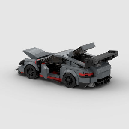 Gray Sports Car Building Blocks Set — 374-Piece Car Model
