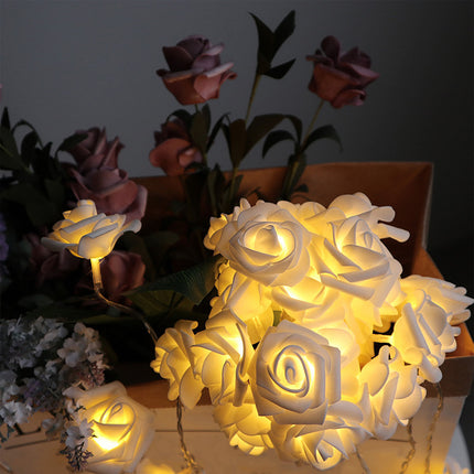 40 LED Rose Flower String Lights – 10ft/3m Battery Operated – Romantic Fairy Lights for Valentine's Day, Wedding, Bedroom & Anniversary Decor